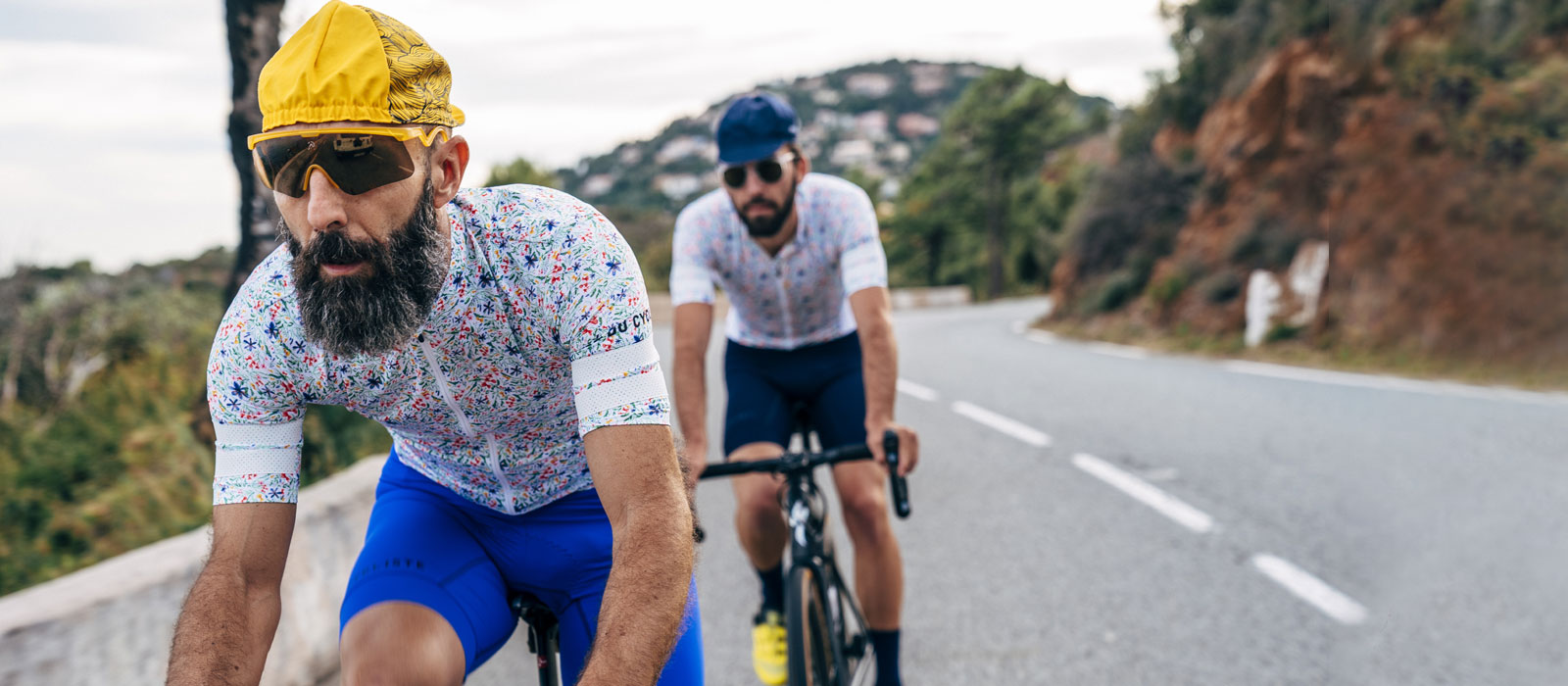Cyklistická čepice - série ANIMAL - WOLF  Café du Cycliste žlutá